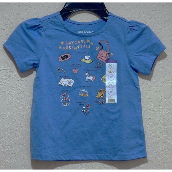 NEW Girls Size 5T "Daycare Essentials" Purple Shirt dot & ZAZZ Toddler Top - Picture 2 of 8